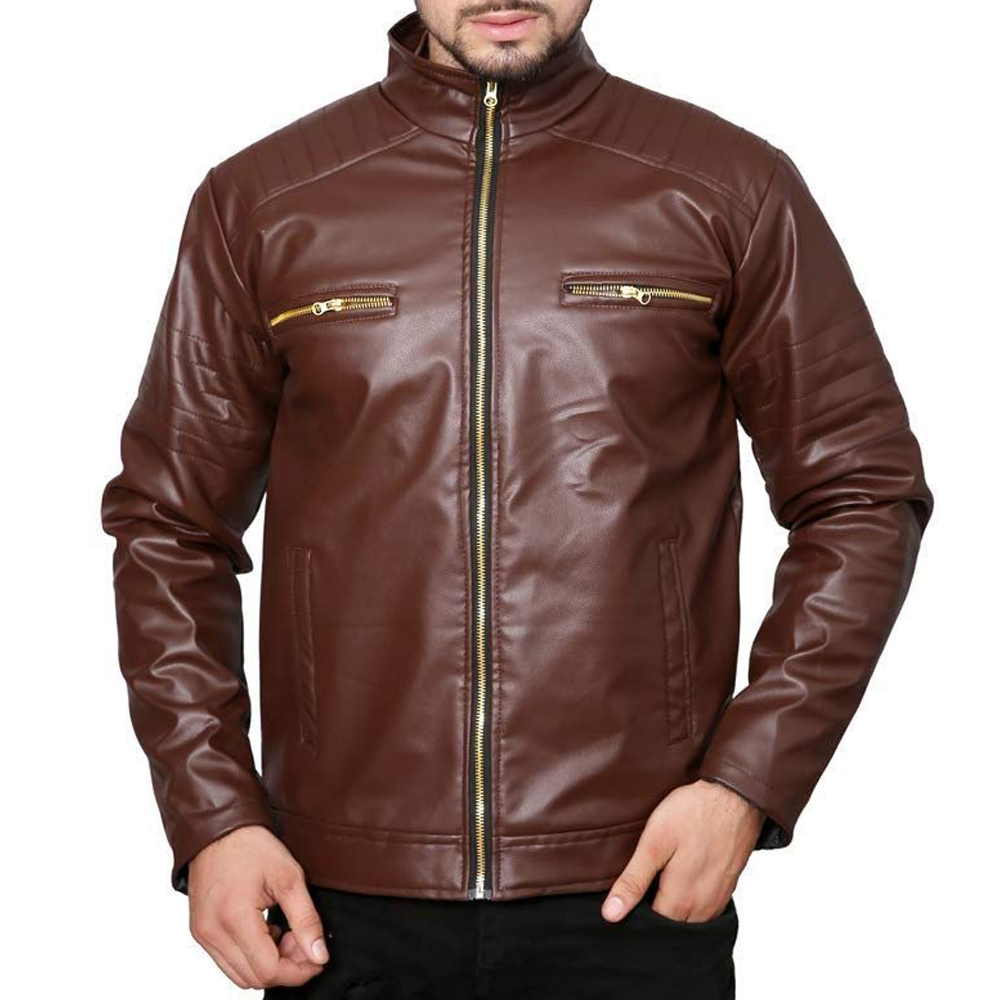 Men's Classic Brown  Leather Jacket